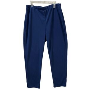 Fashion Nova Stretch Pants Women's Pull-on Navy Polyester Elastic Waist #